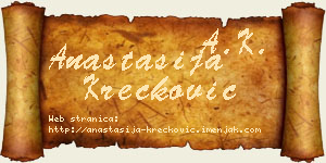 Anastasija Krečković vizit kartica